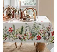 Bnejvif Christmas Tablecloth Rectangle Xmas Table Cloth for Dining Table, Waterproof & Spill-Proof,Xmas Decorations for Kitchen, Parties, 60 X 84 Inches