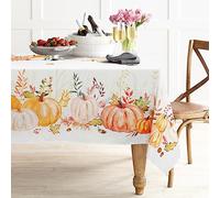 Bnejvif Fall Tablecloth Autumn Table Cloths Thanksgiving Tablecloth Pumpkin Fall Leaf Print Tablecloths Stain-Resistant Anti-Wrinkle Washable 60x120 Inch