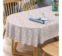 Bnejvif Modern Geometric Tablecloth, Indoor/Outdoor Waterproof Wrinkle Free Durable Oval Tablecloth for 54 X 72 Inch Tables