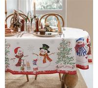 Bnejvif Oval Christmas Tablecloth Oval Xmas Table Cloth for Dining Table, Waterproof & Spill-Proof,Xmas Decorations for Kitchen, Parties, 60 X 84 Inches