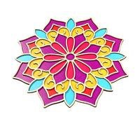 Bnesi DIY Floral Rangoli Mat for Decor Diwali Mandala Rangoli Decor Rangoli Stencils Indian for Floor Rangoli Decorative Board for Indian Traditional Festival New Year Decor (Traditional, Floral A)