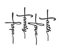 Bnesi Love Faith Hope Family Sign Wall Metal Decor Black Wall Cross Wall Art 8 x 15 in Large Metal Religious and Spiritual Hanging Cross Wall Decor, Suit for Home Decoration (Black)