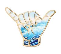 Bnesi Wooden Hawaiian Decor Surfer Hand Sign Surfer Decor Cool Surf Board Wall Decor Beach Room Decor for Nursery Room Bedroom Bathroom Living Room Gifts for Surfers (Cool)