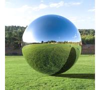 BNEZZ Stainless Steel Gazing Balls E Buying Silver Mirror Polished Hollow Gazing Globe Reflective Garden Sphere for Home Ornament Decoration (30cm)