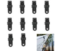 BNFGD 10Pcs Adjustable Heavy Duty Lock Grip for Tarp & Shade Cloth, Windproof Black Plastic Clips, Reusable Tarp Clamps for Canopy Outdoor Camping