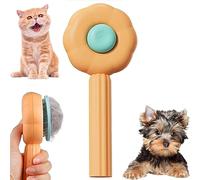 BNFGD 1Pcs Pet Combing Brush, Cat & Dog Brush with Hair Removal Button, Artifact for Stroking Pets - Orange