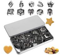 BNFGD 30pcs Cookie Cutters Clay Cutters Polymer Clay Cutters Clay Cutters, Stainless Steel Mini Cookie Cutters DIY Baking Pastry Cutters Square Triangle Oval ect Geometric Shapes Cutter (30JTCTHBGMH)