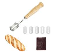 BNFGD Bread Lame Cutter, Handcrafted Slashing Tool for Bakers - 5 Blades & Leather Protective Cover Included for DIY Dough, Homemade Bakeware Kitchen