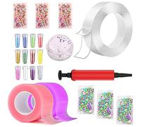 BNFGD Nano Tape Bubbles Kit, Ballbubbles Kit for Making Bubbles DIY Creative Water Ball Double Sided Tape Washable Traceless Strong Gel Tape for Carpeta and Kitchen