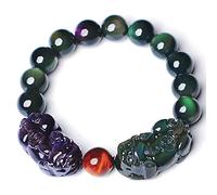 BNfthRT Natural Obsidian Tiger Eye Double PiXiu Bracelet