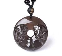 BNfthRT Pure Natural Obsidian Pendant Necklace Men and Women