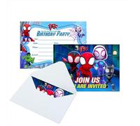 BNFUO 16pcs Spider and His Friends Birthday lnvitation Cards Gift Cards with Envelopes for Spider and His Friends Theme Party Supplies