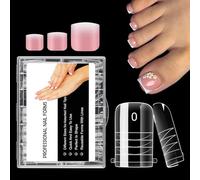 BNG 120 PCS Toe Nail Forms for Extension & Build, 12 Sizes Long Square Dual Forms for Polygel Pedi Nail Extension Poly Gel Toenails Set Reusable Toe Nail Tips Mold, Clear