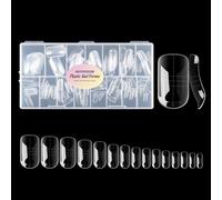 BNG 150 Pcs Dual Nail Forms For Gel Builder Ellipse 15 Size Dual Forms Upgraded Style, Professional Polymer Gel Nails Extension Mold Full Cover Acrylic Nail Molds Quick Building, TI15A