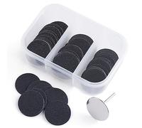 BNG 60pcs Feet Grinder Sandpaper, 80#, 120#, 180# Grit Replacement Foot File Pads with Electric Sanding Disc Shaft for Callus Removal Foot Care, Cracked Heels Hard Dead Skin Pedicure Tool(φ25mm)