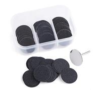 BNG 60pcs Foot File Replacement Sandpaper for Callus Remover, Hard Dead Skin, Professional Foot Refile Pads Pedicure with Electric Sanding Disc Shaft, φ2.5CM #100#150#240 Grit