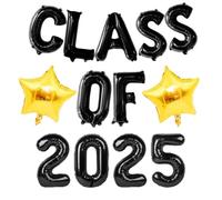 bng-bng Class of 2025 Balloons,Graduation 2025 Foil Balloons 16inch,Class of 2025 Banner for 2025 Graduation Party Decorations Decorations Black Gold