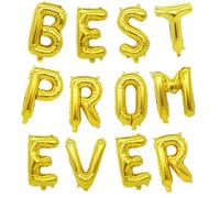 bng-bng Prom 2025 Decorations,Prom Night Balloons BEST PROM EVER Foil Balloons Letter for Class of 2025 High School College Grad Graduation Retirement Party Decorations Gold