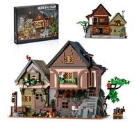 BNG Medieval Mystic Cabin Building Set with Light, 2225 PCS Retro Cabin Building Block, House Architecture Modular, Home Office Decor, Ideal Gift for Adults Teens Boys Girls Age 8-12
