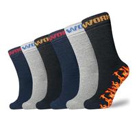 BNG Work Thermal Socks for Men, Full Cushion Winter Warm Socks - Pack of 3, 6, 12 Adults Mens Crew Length Black Heavy Duty Heated Cotton Boot Sock for Work Outdoor Hiking Running UK Size 6