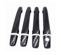 BNGDFDGH Car Exterior Door Handles Compatible With Mitsubishi Lancer EX Evolution X 08-17 Carbon Fiber Outer Handle Cover Trim(Carbon black)