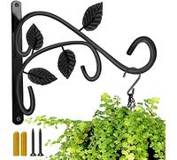 BNGGOGO Hanging Plant Bracket, 12 Inch Wall Mount Hanger, Rust-Resistant Metal Plant Hanger for Flowers, Lanterns, Bird Feeders, Wind Chimes (1 Pcs)