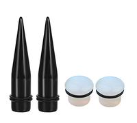Bngukju 1 Gauge - 9MM Ear Stretching Kit Tapers And Single Flare Ear Plugs Tunnels Gauges Stretcher Piercings, Stainless Steel, no gemstone