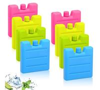 BNGXR 8 Pack Freezer Blocks, 7,5cm Reusable Ice Packs Mini Ice Blocks Freezer Packs for Lunch Boxes 4 Colors Lunch Box Ice Pack for Camping Travel Picnic