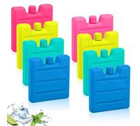 BNGXR 8 Pack Freezer Blocks Ice Packs Mini Ice Blocks 70ml Reusable Freezer Cooler for Lunch Boxes 4 Colors Lunch Box Ice Pack for Camping Travel Picnic