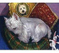 BNHKM DIY 5D Diamond Painting Kit Westie Dog Full Drill Crystal Rhinestone Home Wall Decor, 16x20 inches, Adults & Kids, Non-Foldable