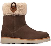 BNIB Clarks Girls CROWN LOOP K Walnut Brown Suede Boots