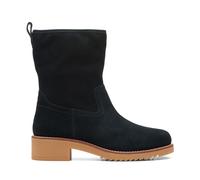BNIB Clarks Ladies EDEN MID HI Black Suede Ankle Boots