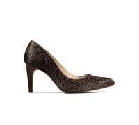 BNIB Clarks Ladies LAINA RAE Dark Brown Pony Hair Leather Court Shoes