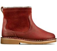 BNIB Clarks Toddler Girls COMET FROST Dark Red Leather Boots
