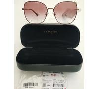 BNIB COACH NEW YORK SUNGLASSES HC7133 ROSE GOLD/BURGUNDY GRAD 57 [ ] 17 140 2N