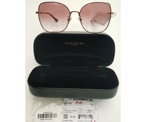 BNIB COACH NEW YORK SUNGLASSES HC7133 ROSE GOLD/BURGUNDY GRAD 57 [ ] 17 140 2N