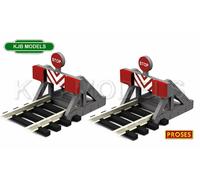 BNIB HO / OO Gauge PROSES BF-OO-09 2x Buffer Stops - With Assorted Decals