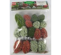 BNIB OO / HO BUSCH 6484 16 BLOOMING TREES WITH ROOTS - MODEL RAILWAY SCENERY
