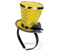 Bniksok Gold Mini Top Hat Headband Tea Party Hats for Women