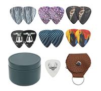 Bnineteenteam 13 Pcs Guitar Picks, Portable Medium Celluloid Guitar Plectrums with Box for Bass Ukulele Instrument Accessories(4) Universal Accessories