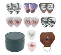 Bnineteenteam 13 Pcs Guitar Picks, Portable Medium Celluloid Guitar Plectrums with Box for Bass Ukulele Instrument Accessories(2) Universal Accessories