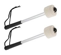Bnineteenteam 2pcs Wool Felt Head Drumsticks Drum Sticks with Non Slip Grip for Drummers Portable Sturdy Long-Lasting