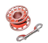Bnineteenteam 30m / 98.43ft Aluminum Essential Diving Gear Scuba Diving Reel with Lightweight Durability, Stainless Steel Double Hook Design for Multi Functional Use, Suitable for, (Pink)