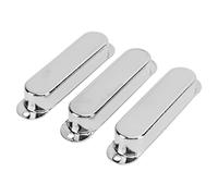 Bnineteenteam 3Pcs Electric Guitar Single Coil Pickup Cover Copper Instrument Accessory Set Kit (Silver)