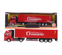 Bnineteenteam Container Truck Model, 4 colors, 31 x 8 x 5 cm, 1:48 Alloy Container Truck Model Highly Simulation Children's Car Toys Vehicle(Red) Electric Voice Toys