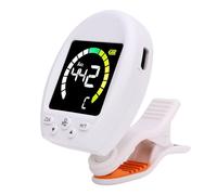 Bnineteenteam Digital Metronome Tuner, High Sensitivity Guitar Tuner with Rotating Clamp Design, 30-280BPM Metronome for Violin Ukulele Bass Practice (White)