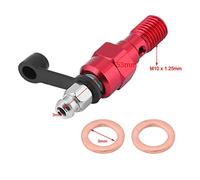 Bnineteenteam Durable Aluminum M10x1.25mm Banjo Screw/Fastener Bleed Screw Nipple with Dust Cap for Motorcycle Brake Caliper, Easy Bleeding for Air Locks, Front or Rear Brake Line (Red)