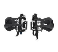 Bnineteenteam Exercise Bike Pedals 1 Pair Stationary Bike Pedals with Toe Clips and Straps 9/16 Inch Spindle Non-Slip Design Aluminum Alloy for Indoor Outdoor Cycling
