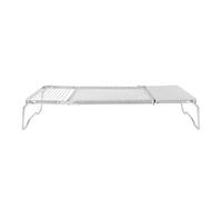 Bnineteenteam Foldable Campfire Grill, Stainless Steel Fold Camping Grate Over Fire Pit Rack for Outdoor, 17 Inch, Tool Assembly, Stable Cooking, Durable Stainless Steel