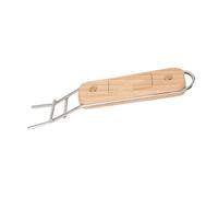 Bnineteenteam Heat-Resistant Steel Clamp/Holder, BBQ Tongs with Wooden Handle for Camping, Grill and Outdoor Cooking, Portable Camping Companion, Multi-Surface Compatibility, Dishwasher-Safe